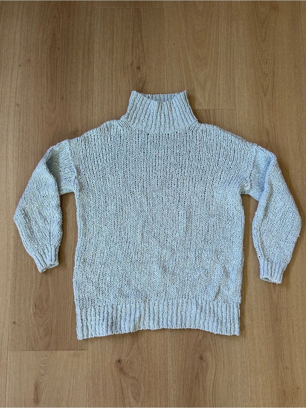 Anthropologie Light Blue Turtleneck Knit Sweater